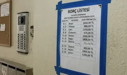 Apartman girişine borç listesi asmak yasaklandı
