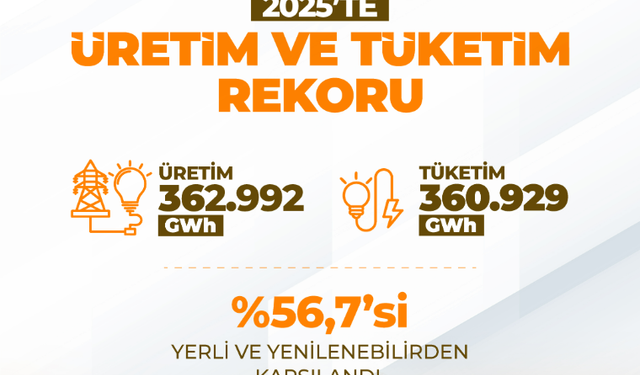 Elektrik üretim ve tüketiminde 2025'te rekor kırıldı