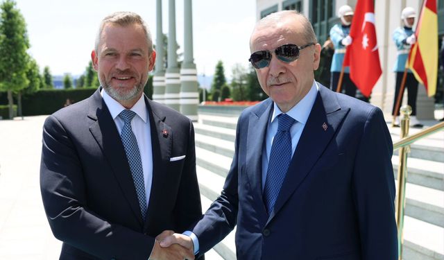 Erdoğan, Slovakya Cumhurbaşkanı ile bir araya geldi