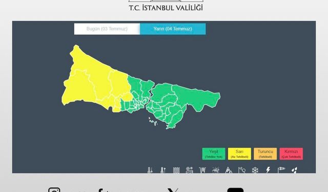 İstanbul için sağanak yağış uyarısı