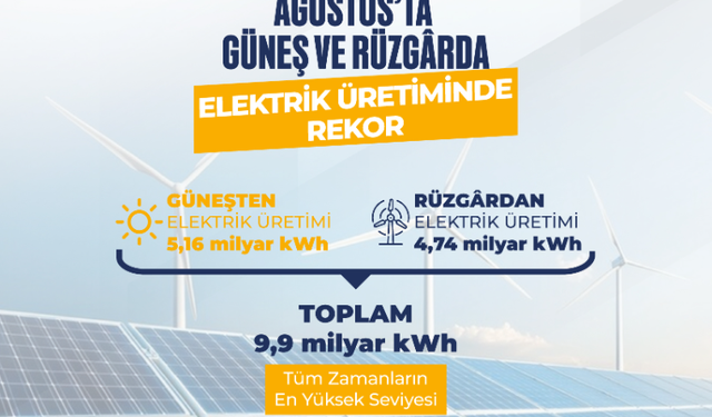 Güneş ve rüzgardan elektrik üretiminde yeni rekor