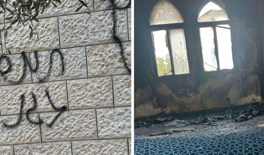 Yahudi yerleşimciler Batı Şeria'da bir camiyi kundakladı