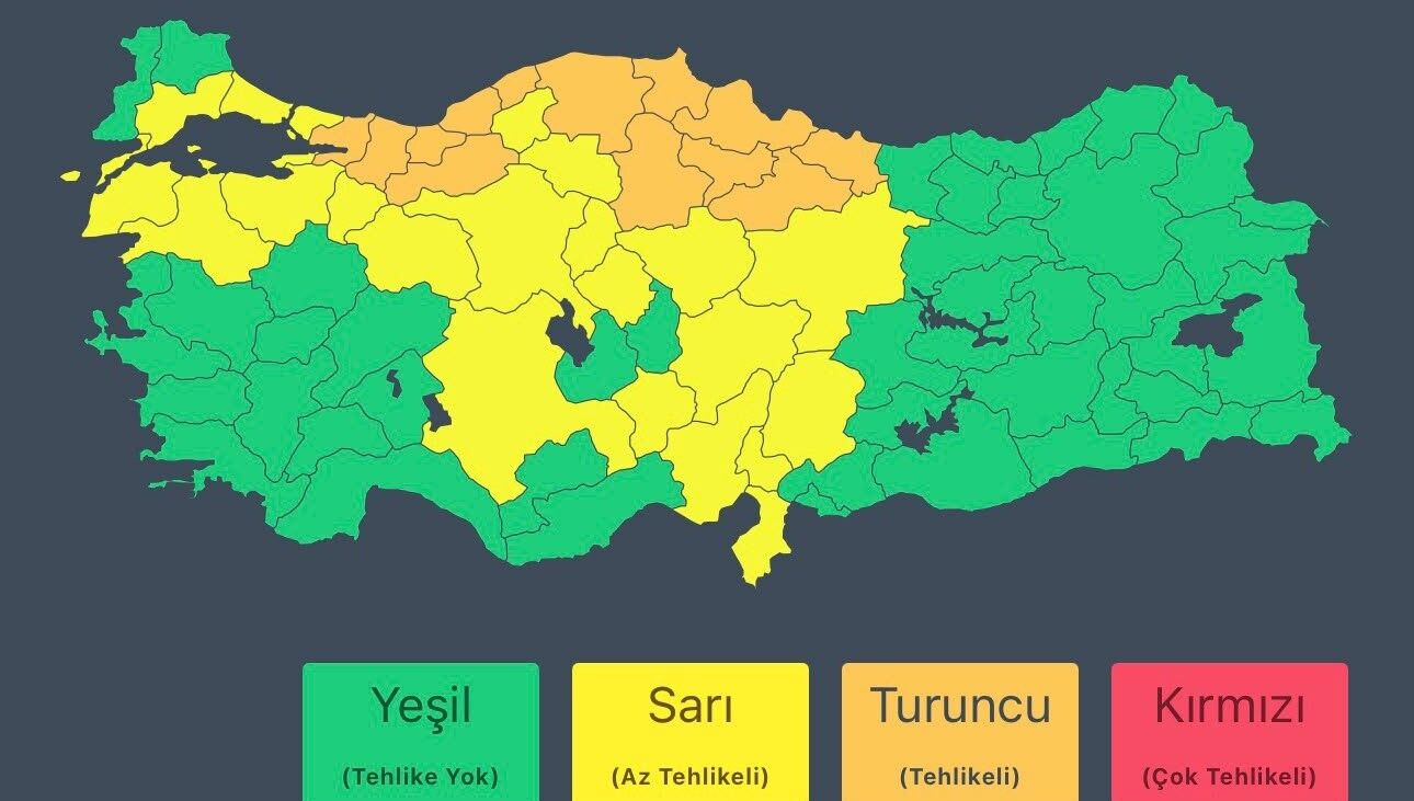 AFAD'dan 13 ile meteorolojik uyarı